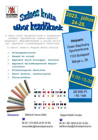 Színes kotta tábor kezdőknek 2023